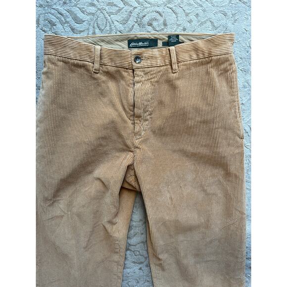 Eddie Bauer Men’s Corduroy Pants Trousers 34x34 Classic Fit Wide Wale Tan Cotton - Picture 5 of 6